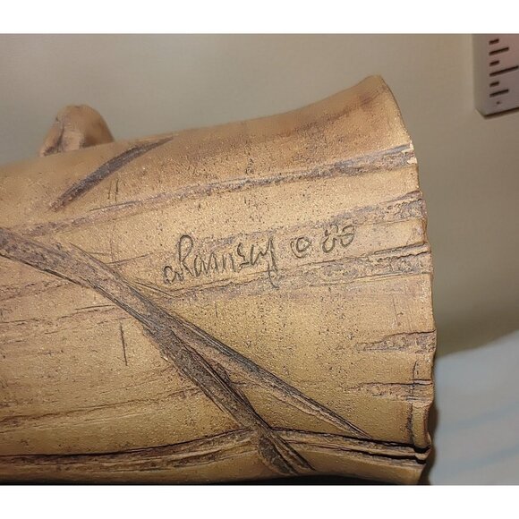 Rumsey Vase Pottery Birds Tree Trunk Art Nature 8 inches by 4 inches - Picture 3 of 16